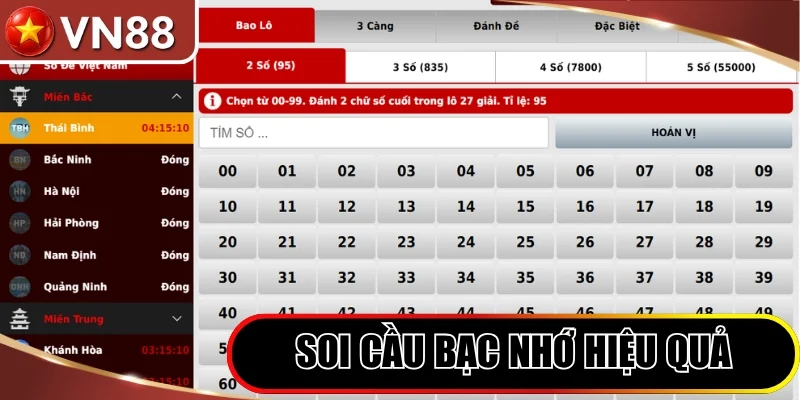 Áp dụng bảng bạc nhớ soi cầu lô đề nhanh chóng